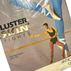 Vintage 1982 Luster Skin Footed Tights Antron III Nylon Lycra Average Medium